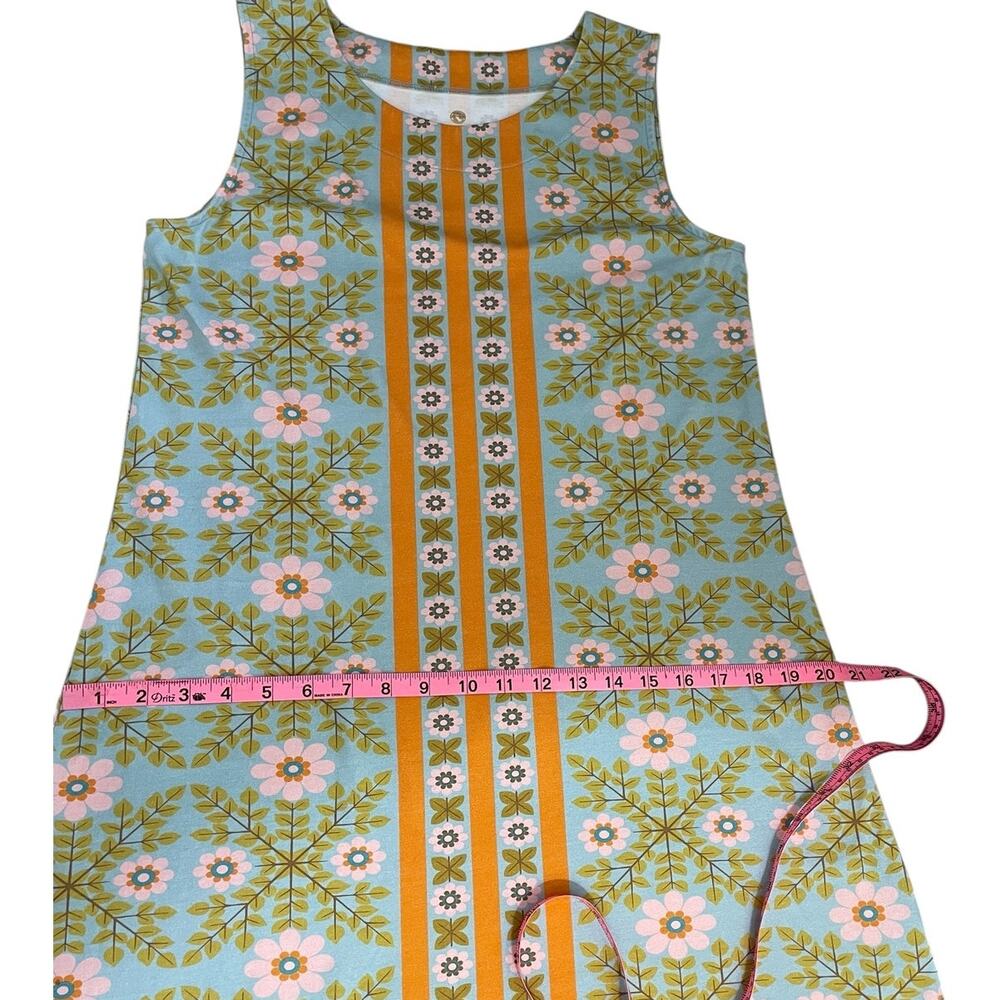 Spartina 449 Lulie Floral Sleeveless Shift Dress Sz M Coastal Preppy Retro 60s - Picture 8 of 11